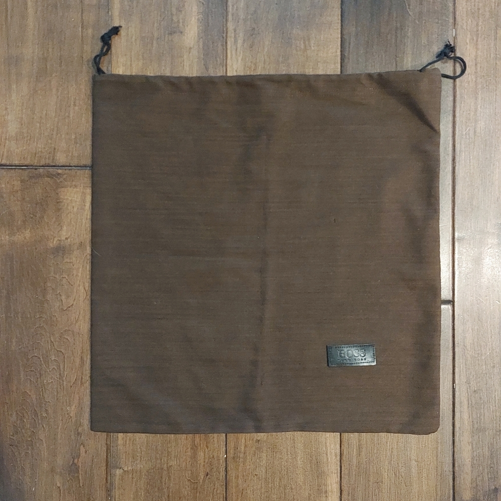 HUGO BOSS BROWN 15" X 15" DRAWSTRING DUSTBAG